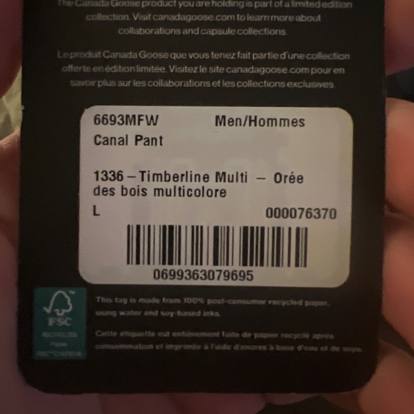 Brand New Canada Goose Feng Chen Wang Men's Pants - Picture 6 of 6